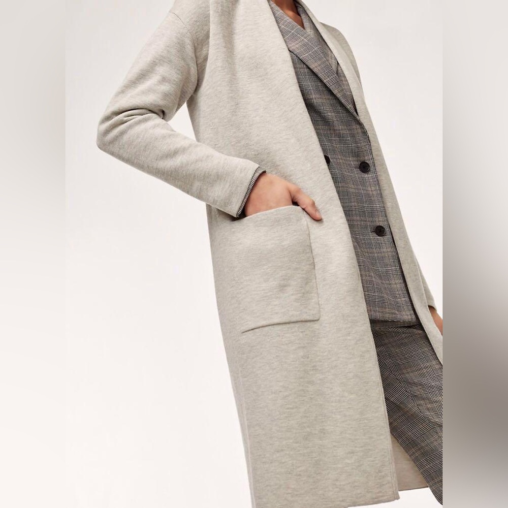 Aritzia Babaton Lance Wool Long Cardigan | Size XXS Dark Grey - Picture 3 of 9